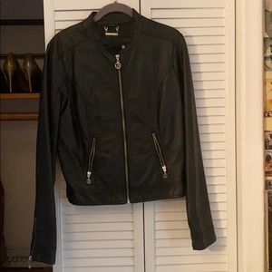 Black faux leather jacket